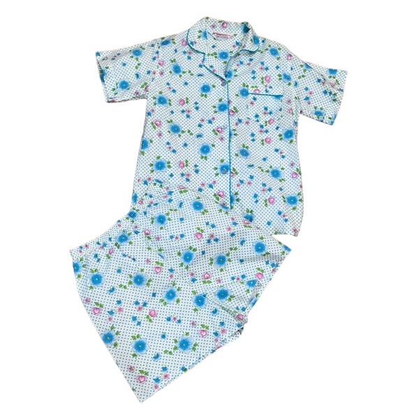 Vintage 70s 20th Century Wear Shorts Pajama Set~PJs~sz 32~MCM~Floral Print - Picture 1 of 6